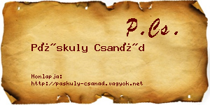 Páskuly Csanád névjegykártya